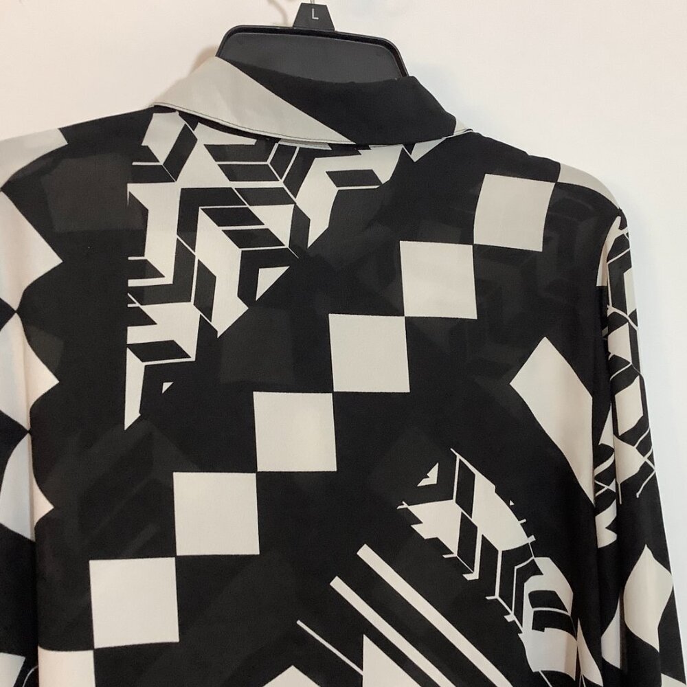 Button Top Tunic Color Block Black / White Xl Ny … - image 5